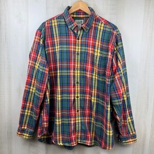 Vintage LL Bean Men’s Long Sleeve Button Up Flannel Shirt Scotch Plaid Sz XL